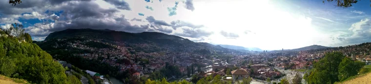View across Sarajevo and the surrounding hills