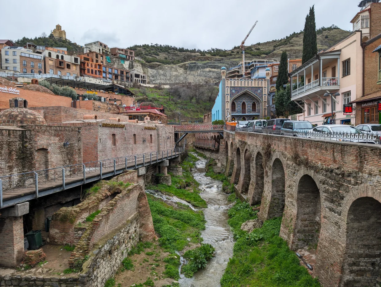 Sulfur baths and the brick domes of Abanotubani
