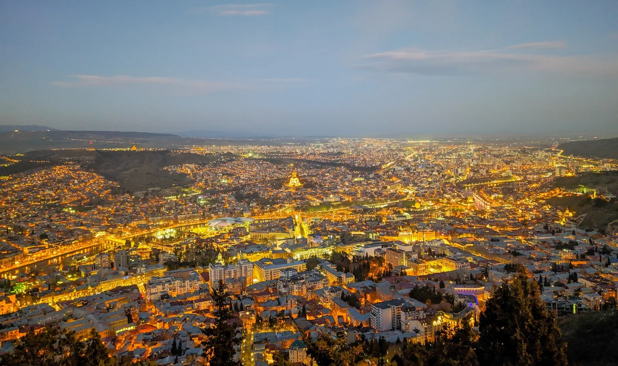 Tbilisi at night, viewed from Mtatsminda hill