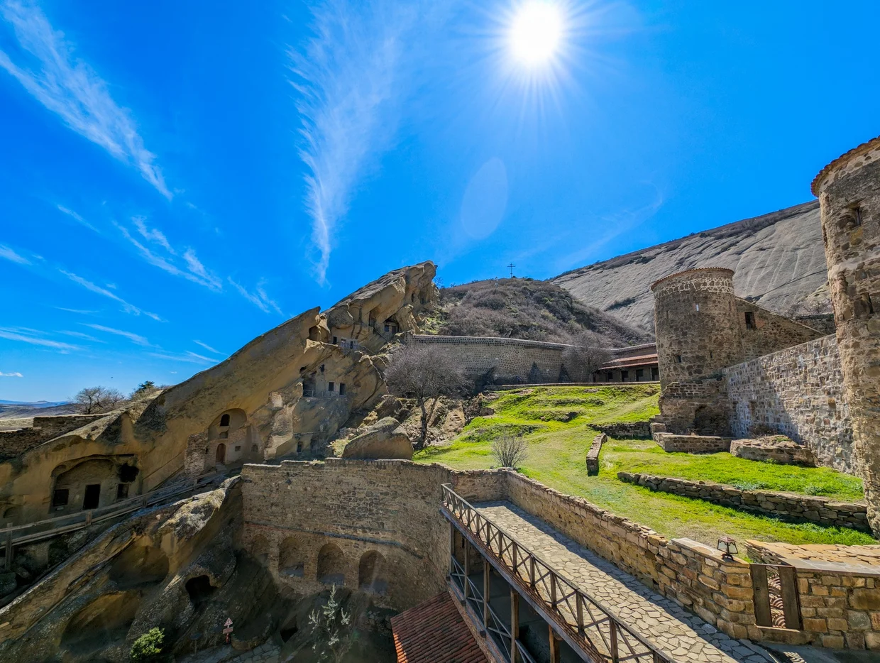 Wide view of the David Gareja monastery complex