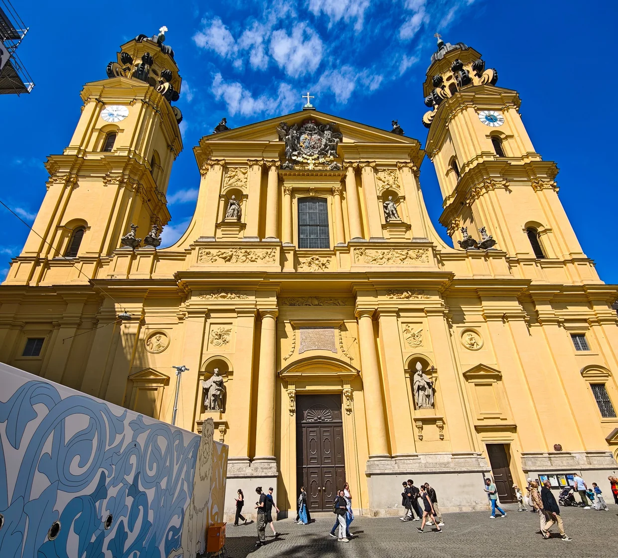 Theatinerkirche on Odeonsplatz, the yellow Baroque facade you absolutely cannot miss