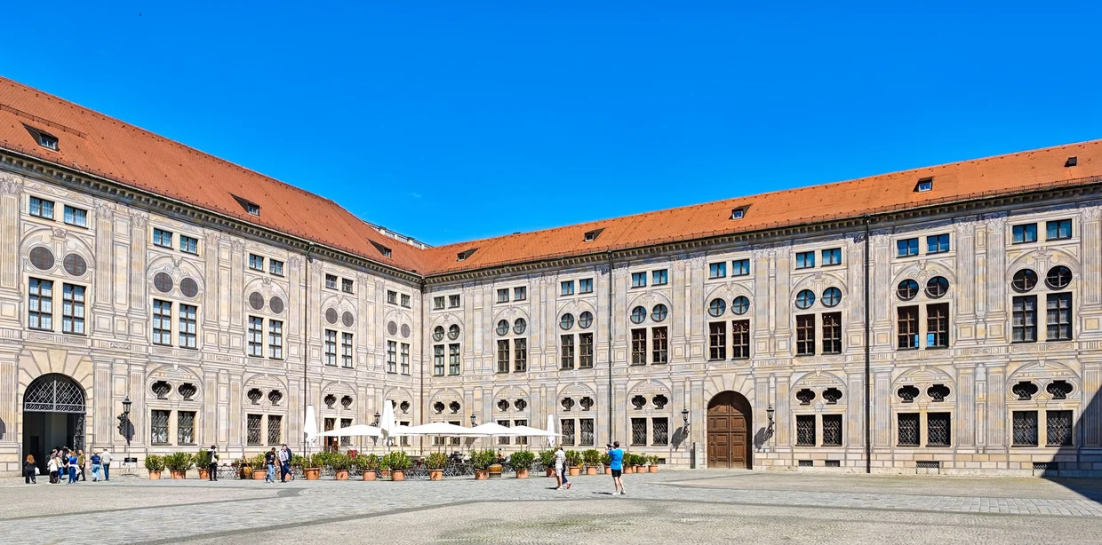 Kaiserhof of the Residenz - large enclosed Renaissance courtyard with arcaded facades