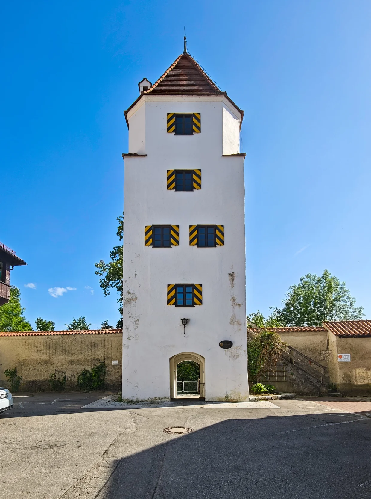 The Pulverturm with checkered windows