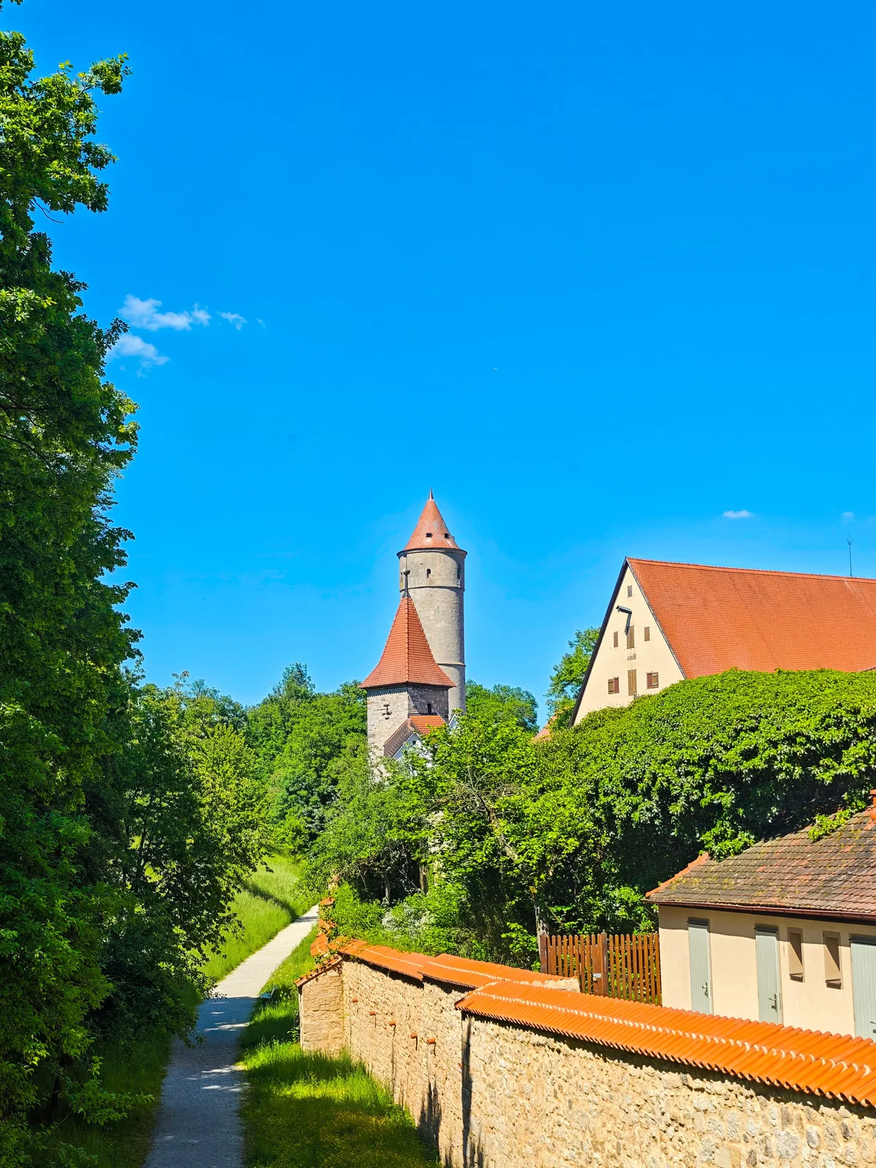 A wall tower on open field