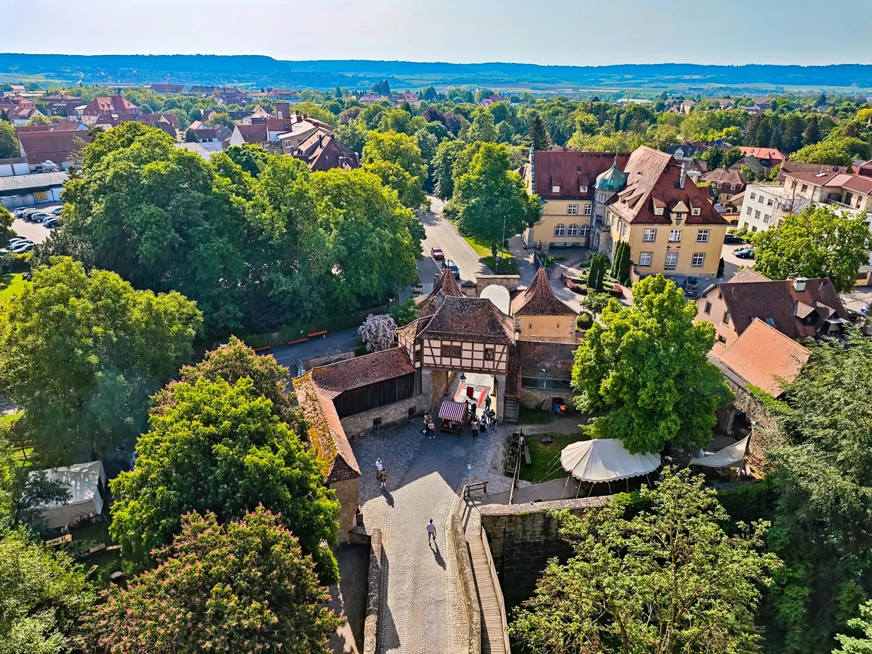 Aerial of the Klingenbastei from the city wall