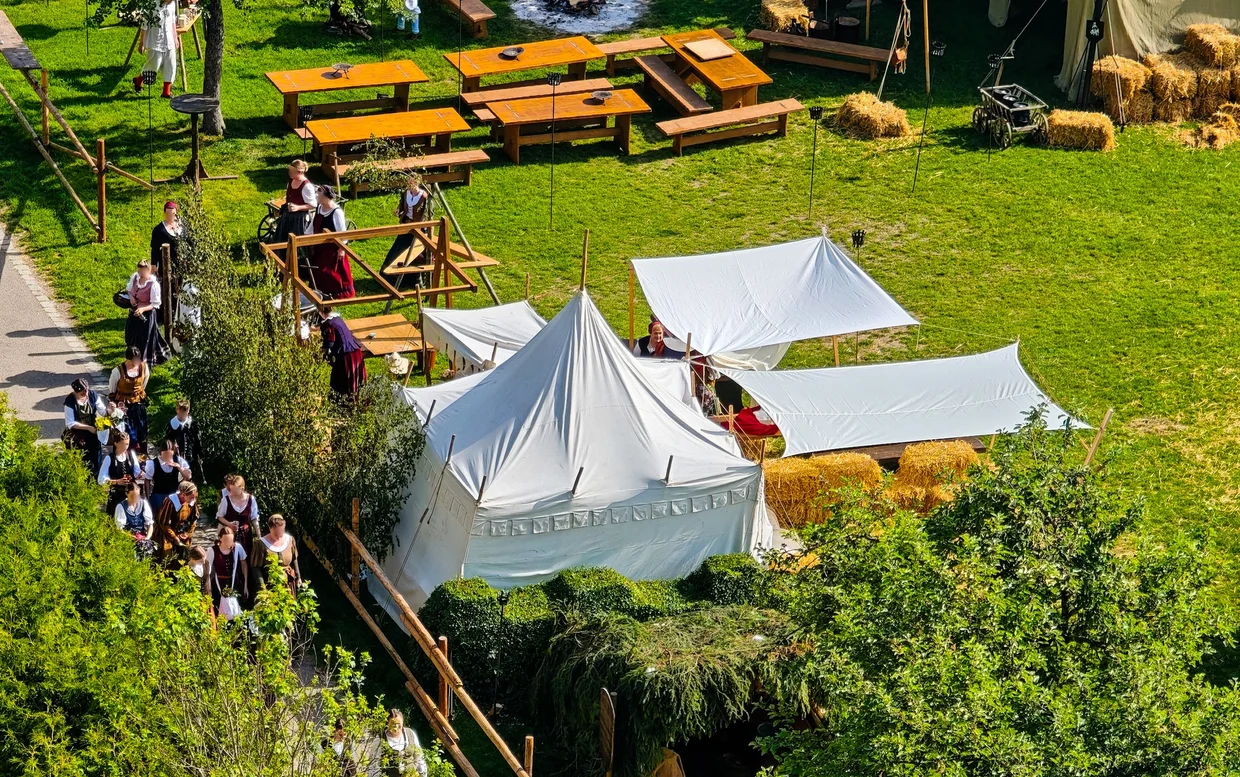 Festival camp from above