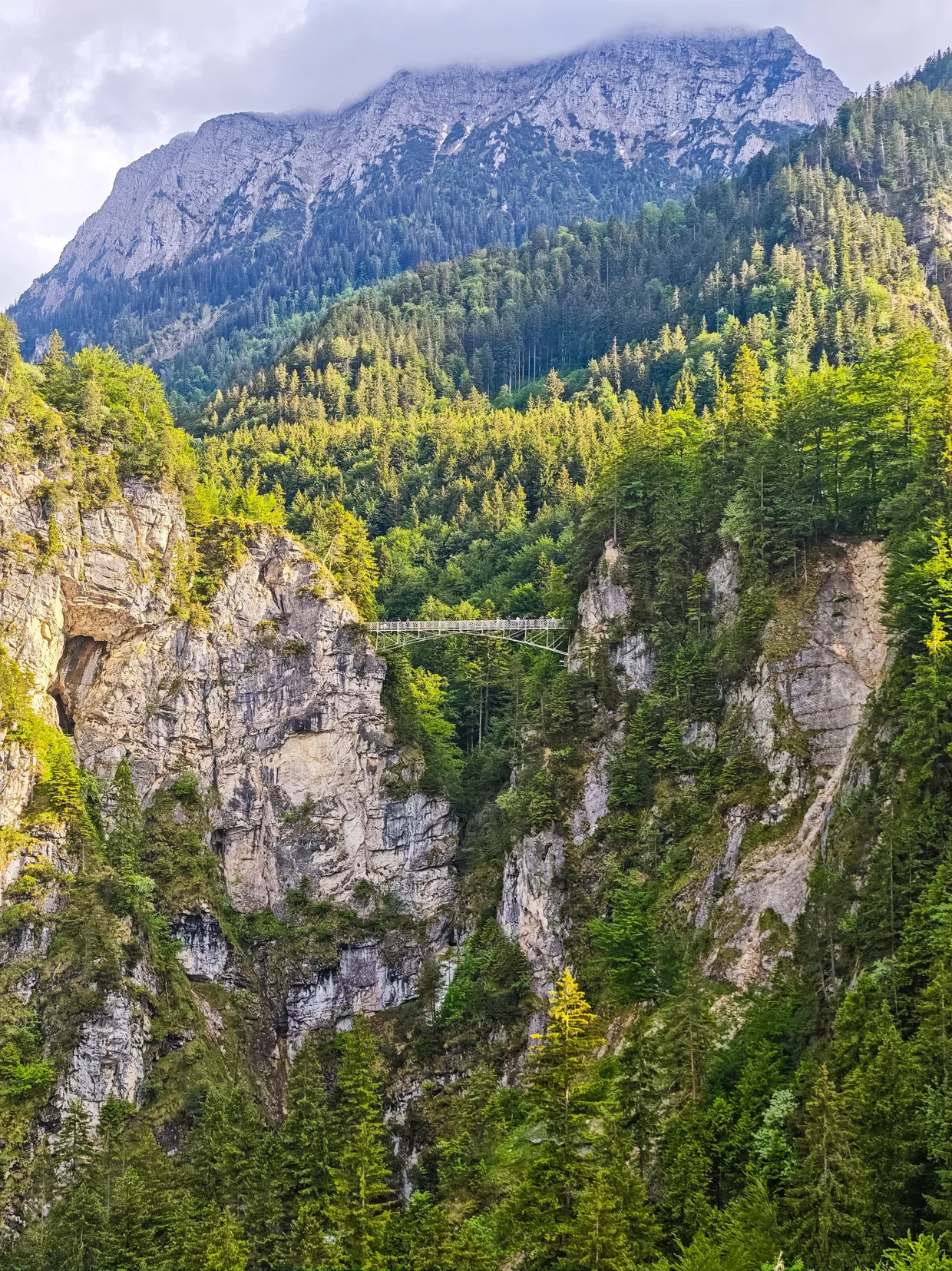 The Marienbruecke spanning the gorge below the rocky massif