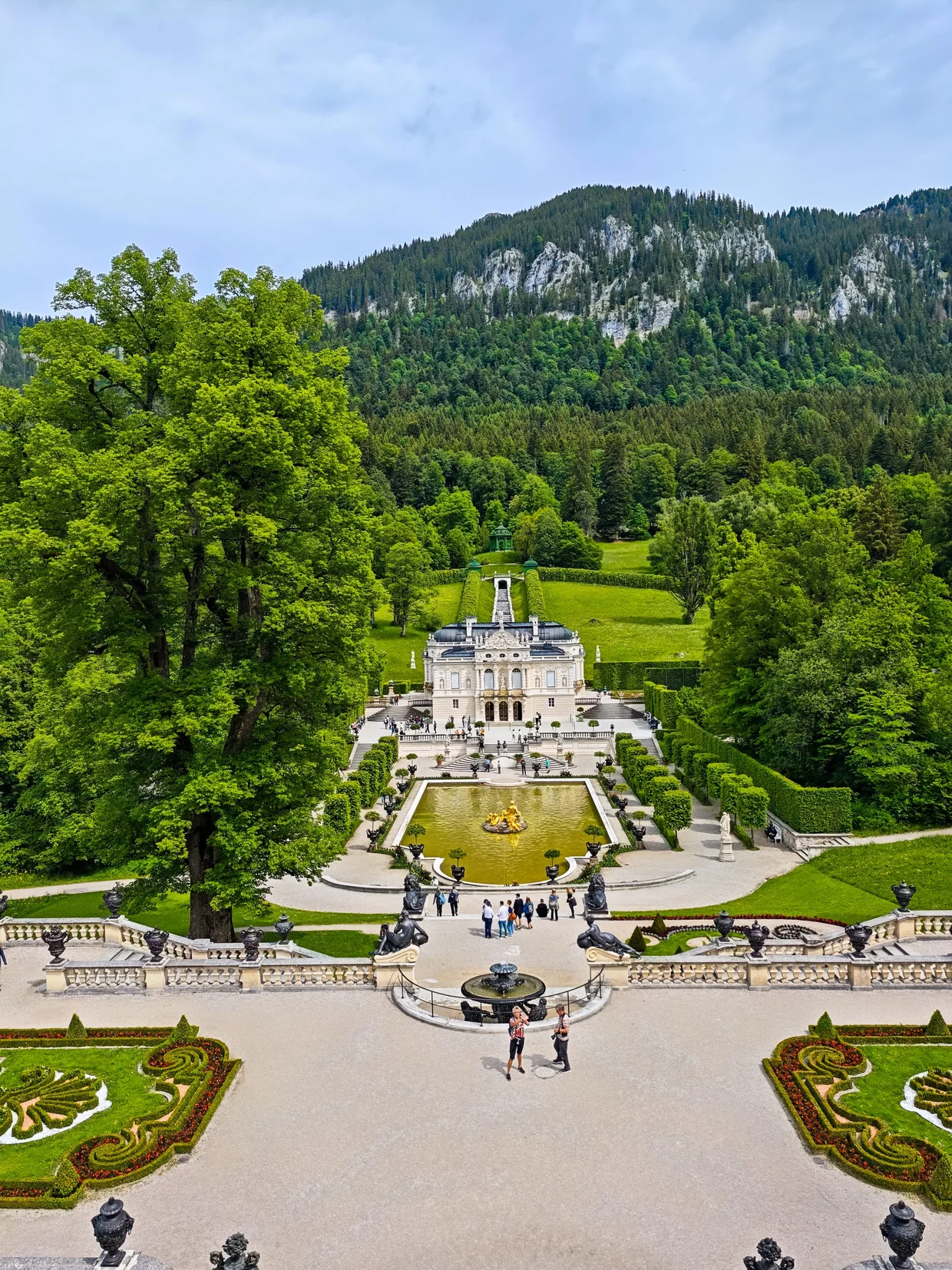 A panorama over the whole of Linderhof from the Temple of Venus