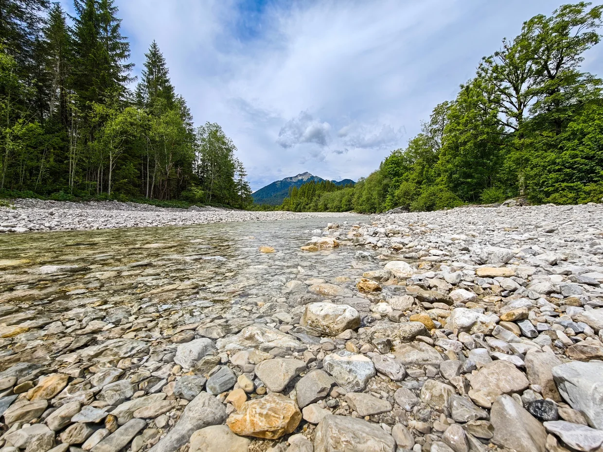 The braided Graswang riverbed on the drive out