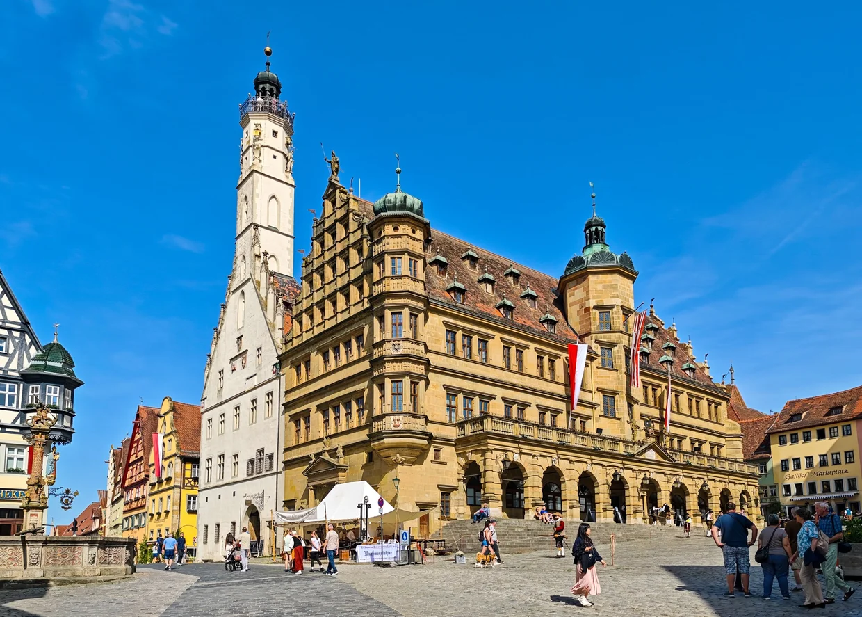 The Gothic Rathaus on Marktplatz, Rothenburg