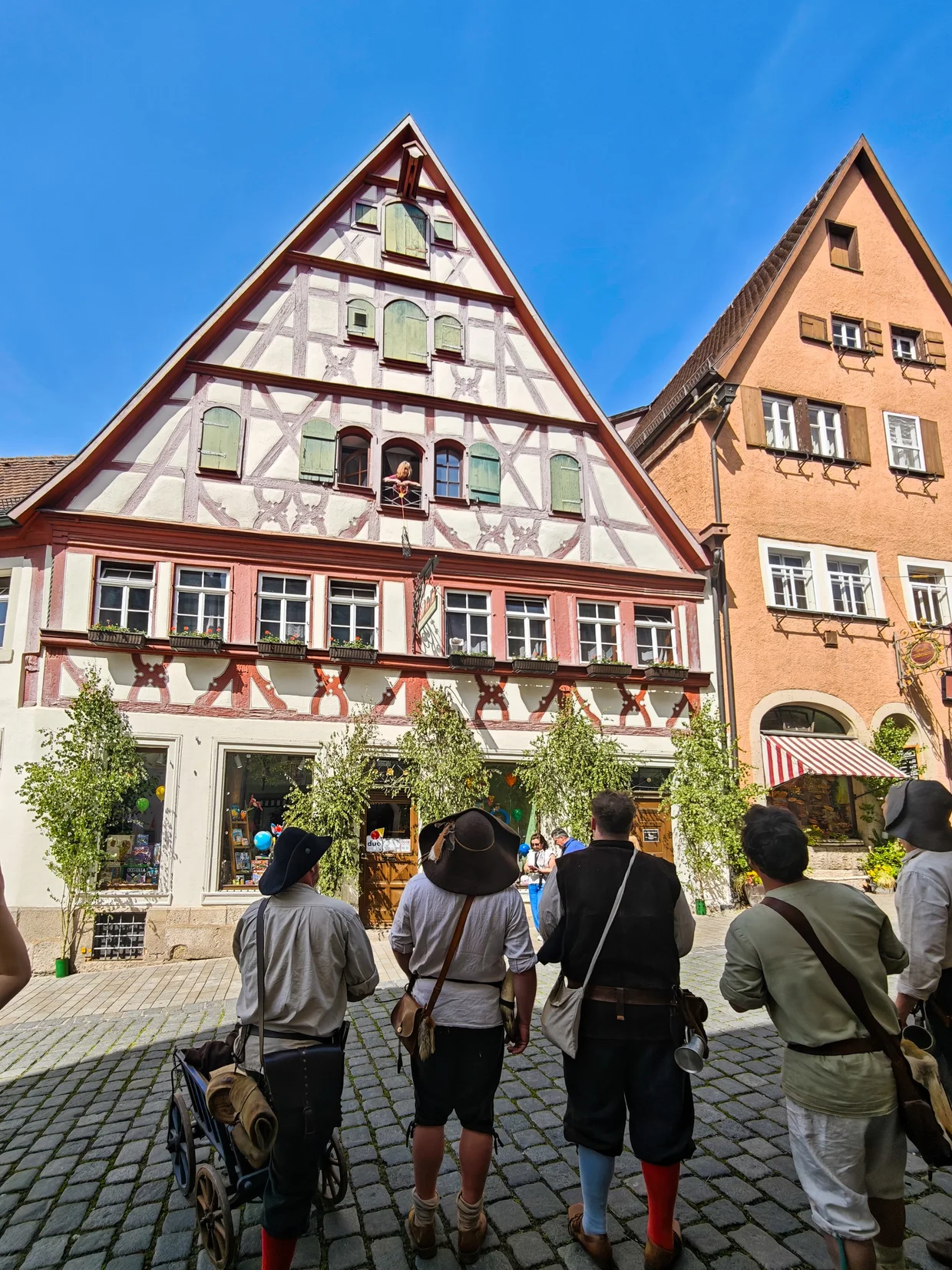 A quiet hilly lane in Rothenburg's residential side
