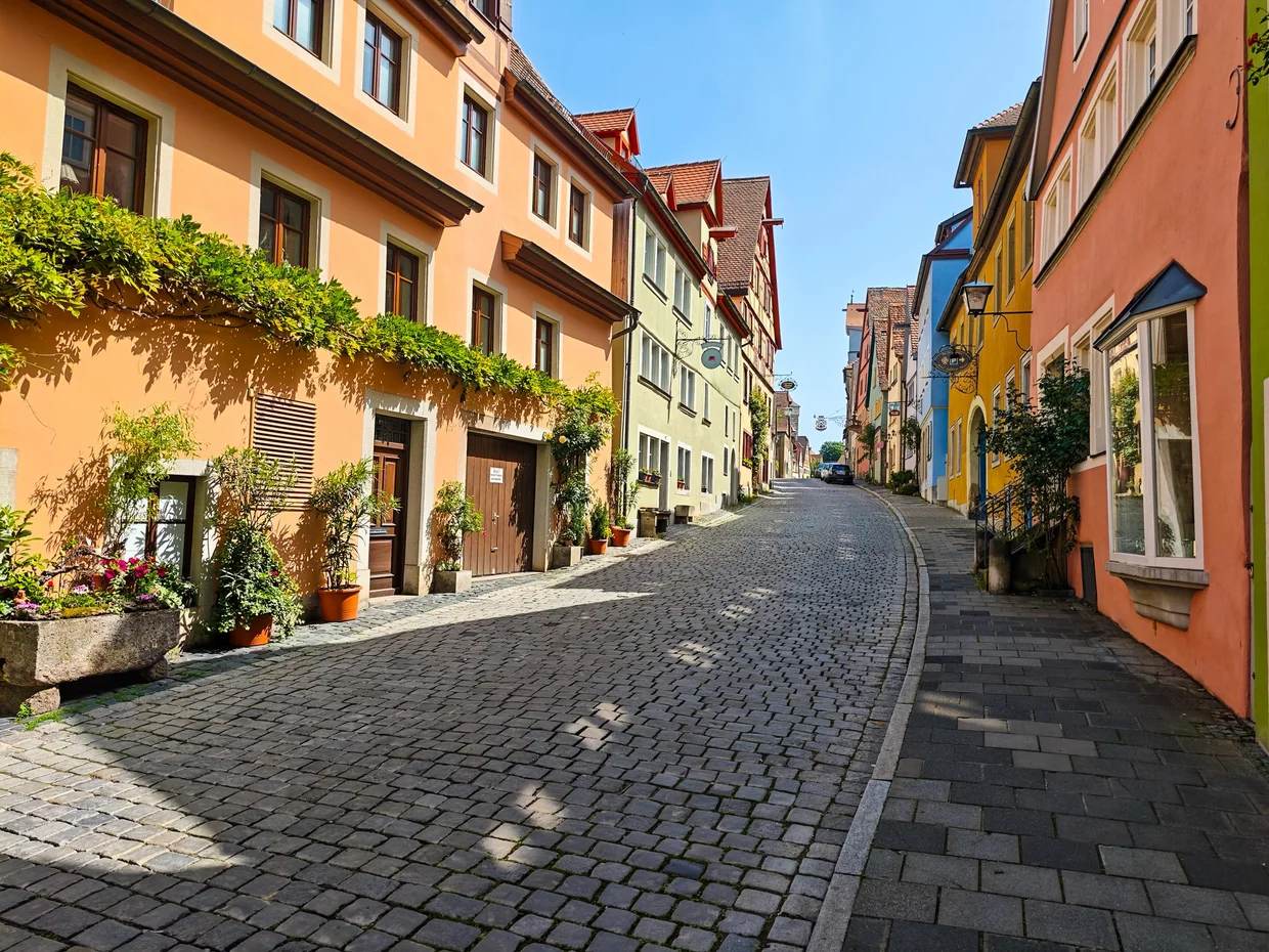 The Plonlein junction in Rothenburg, the most-photographed corner of the route