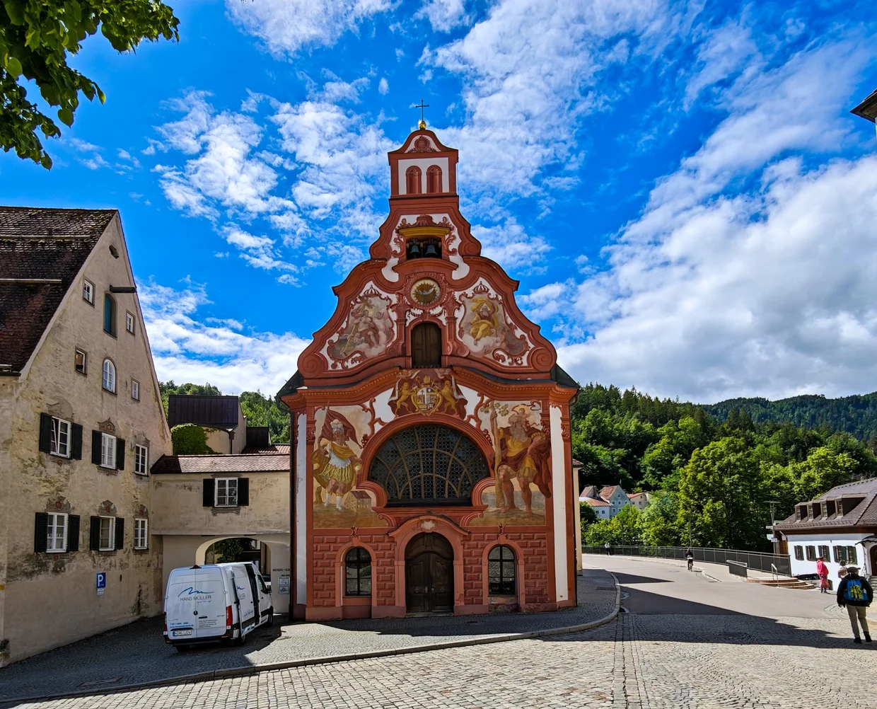 The painted facade of the Heilig-Geist-Spitalkirche