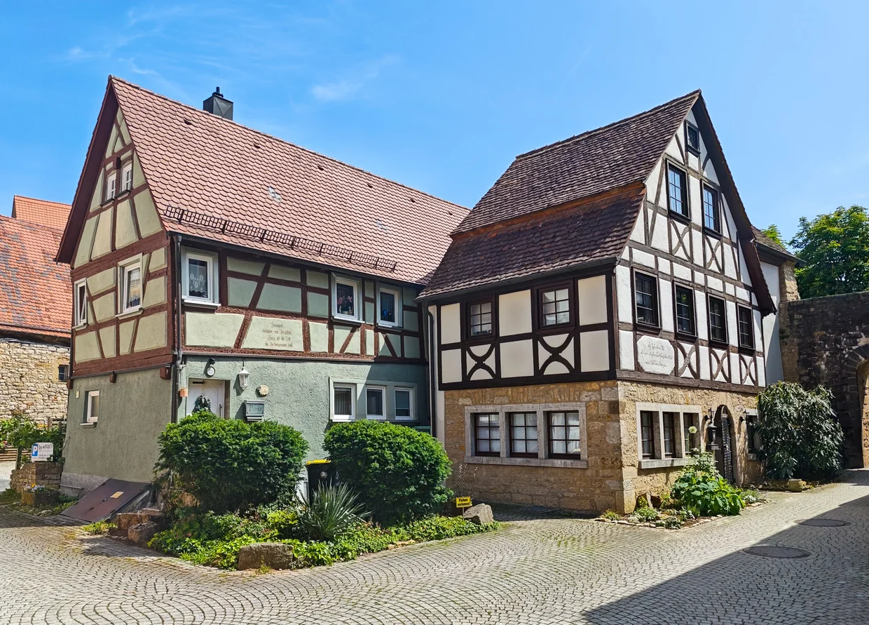 Cottages at the top of a cobbled lane