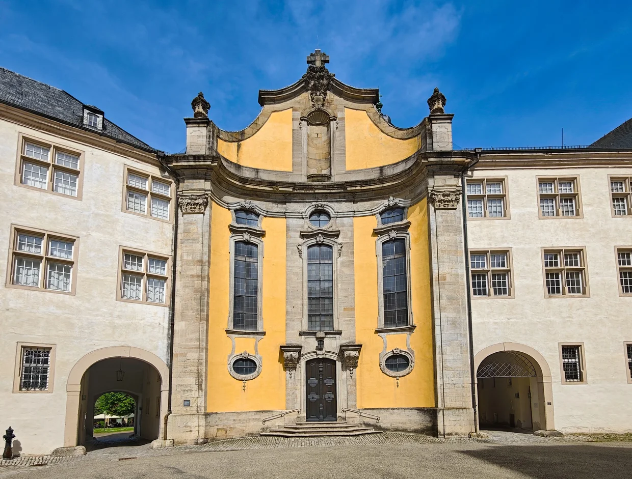 The rococo Schlosskirche facade