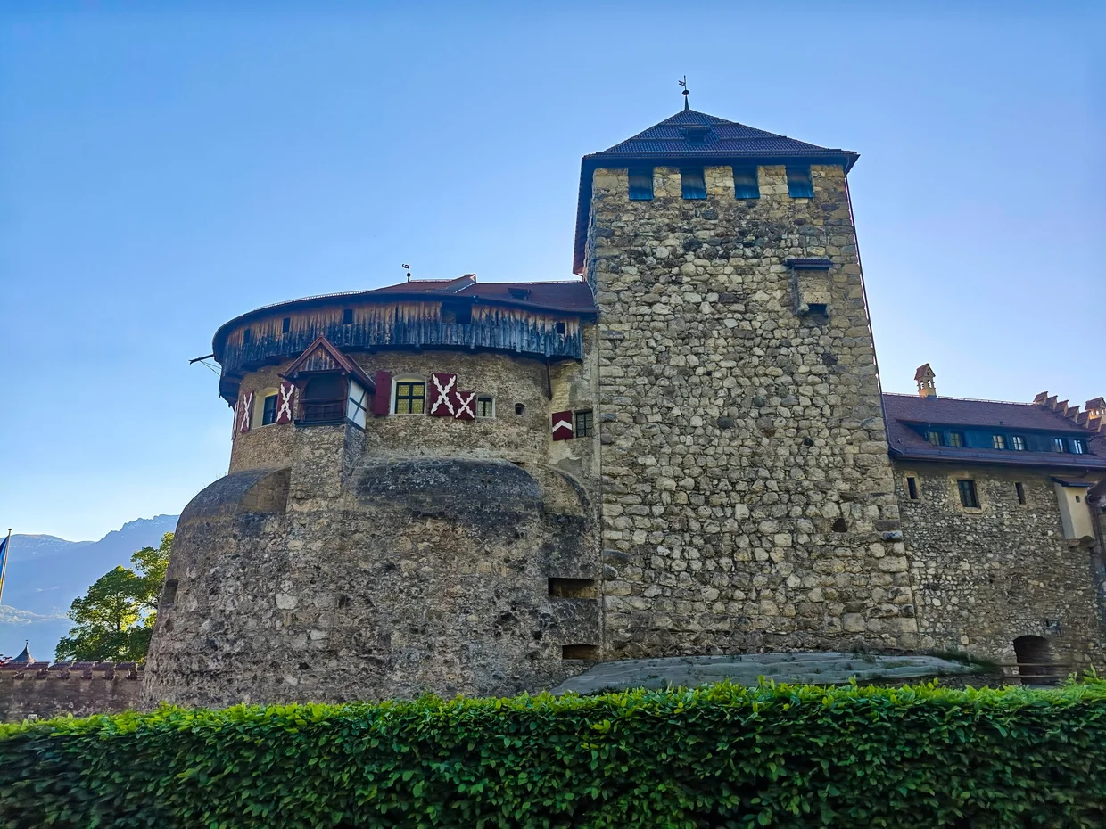 Vaduz Castle facade with the medieval bay window