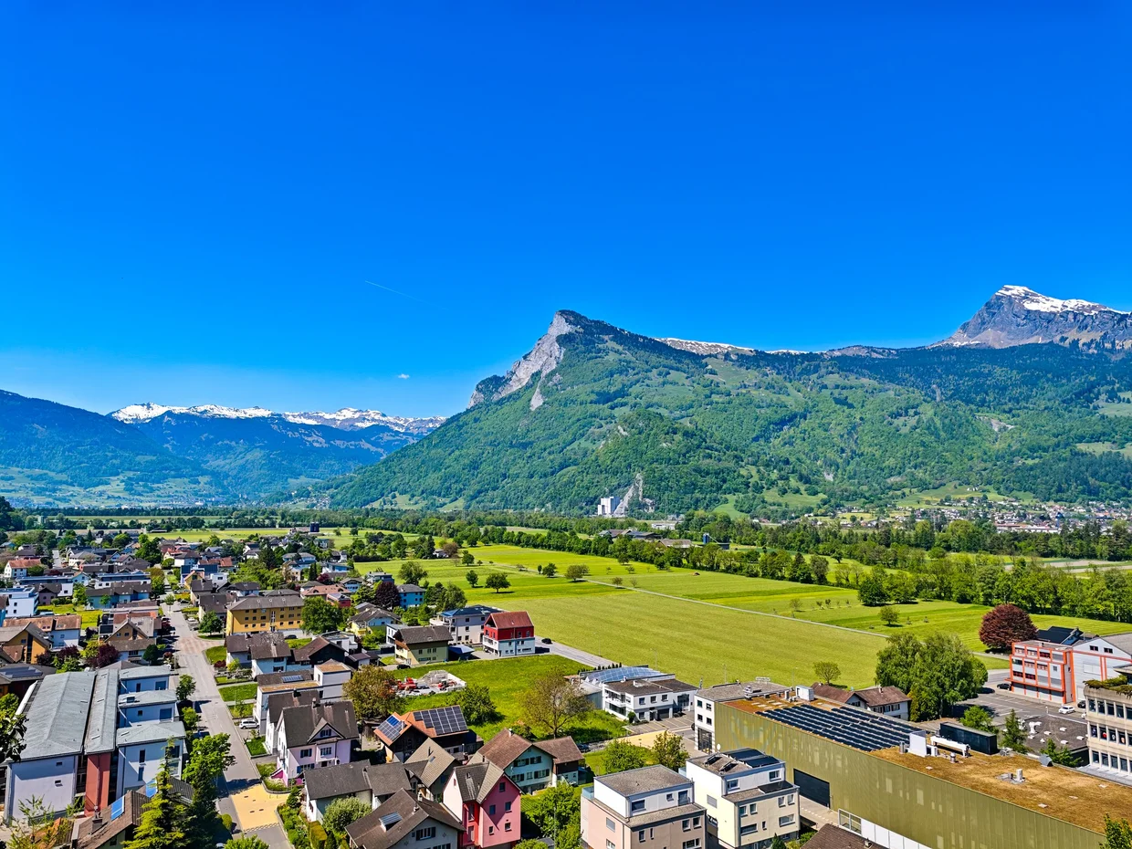 View over Balzers from the castle approach