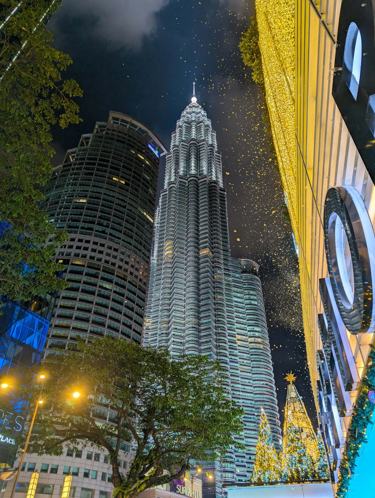 Petronas with snowflake projections