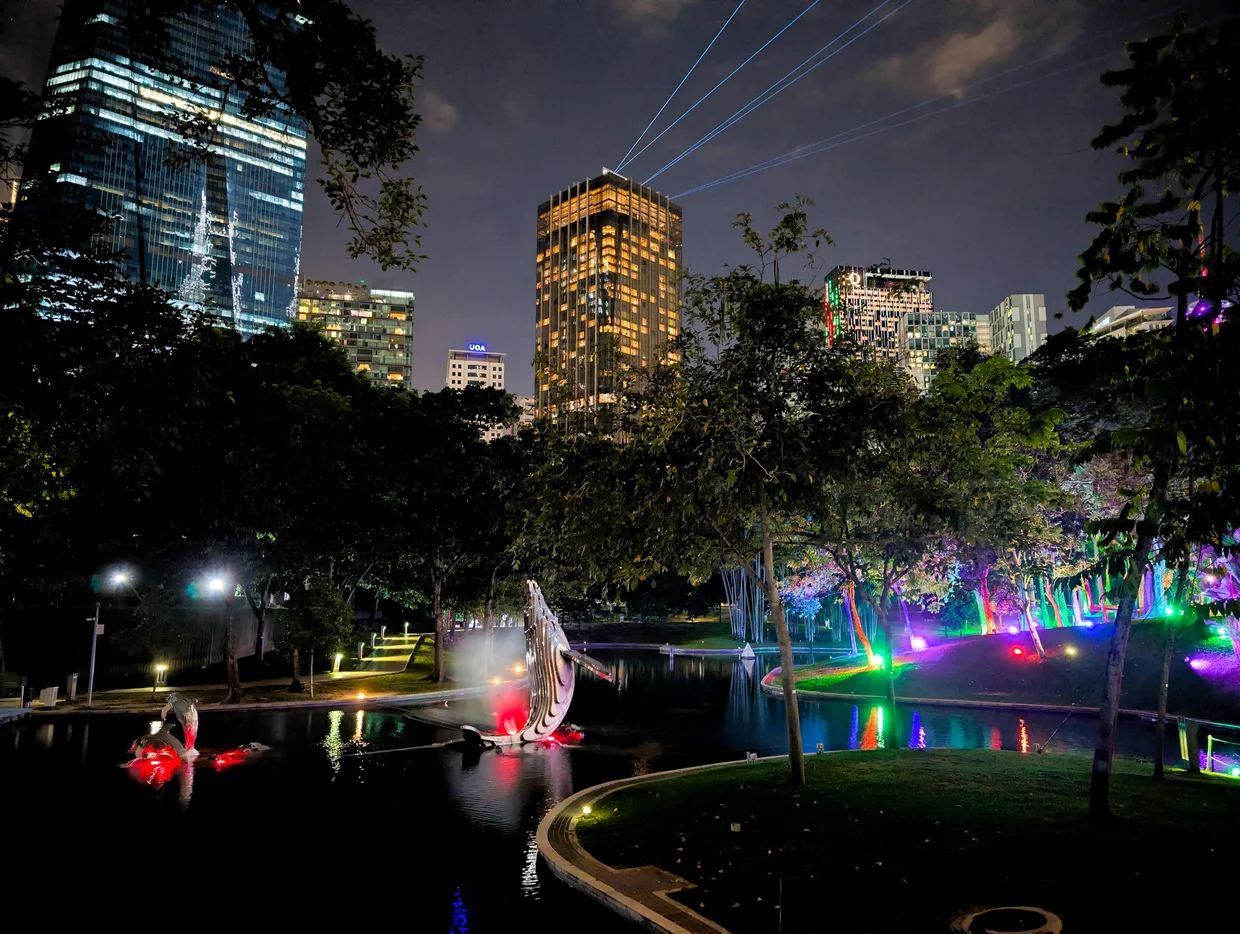 KLCC park fountain at night