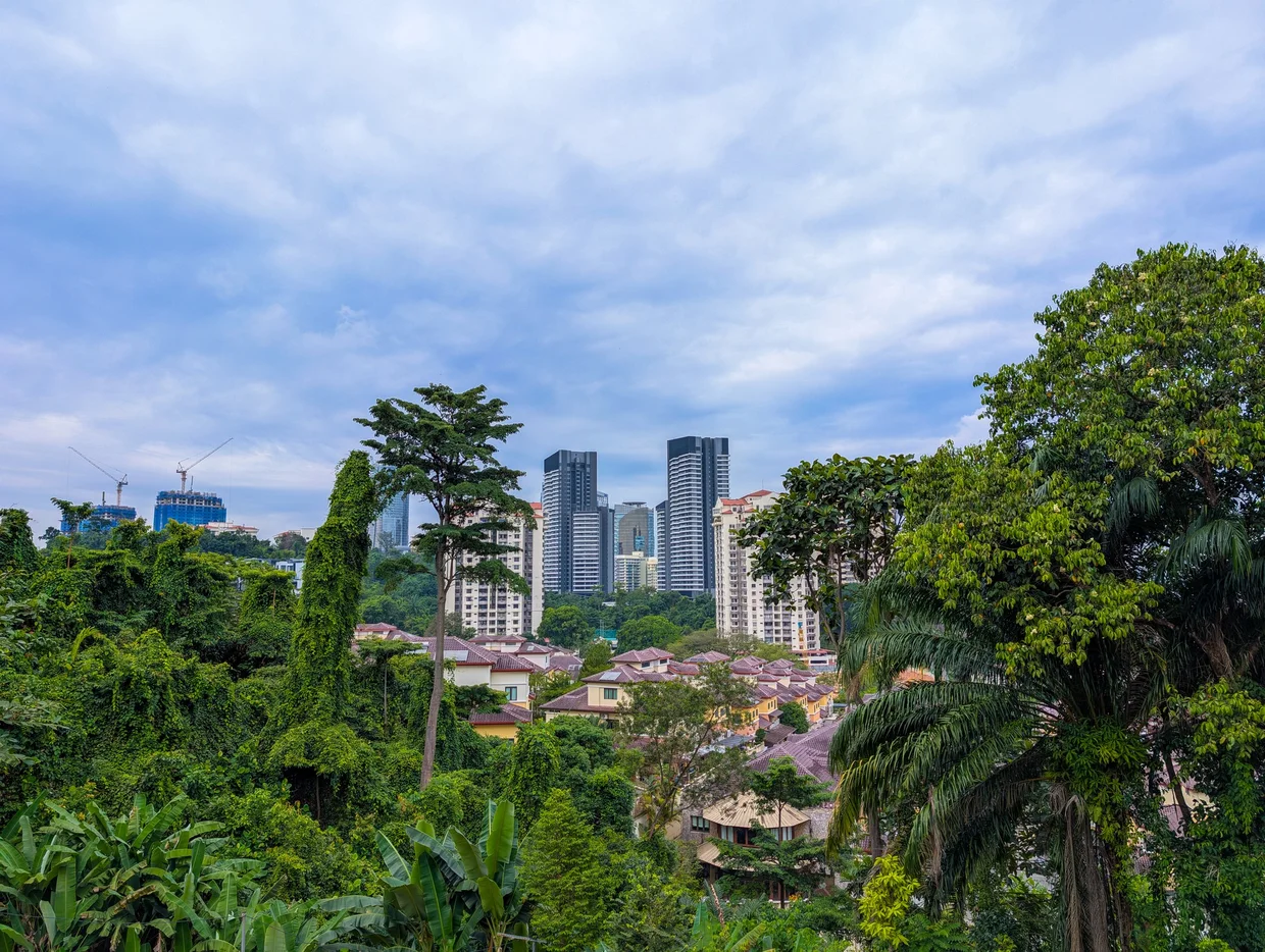 KL skyline visible from the temple grounds