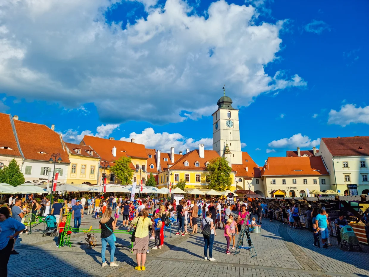 The main square with the Council Tower in the background