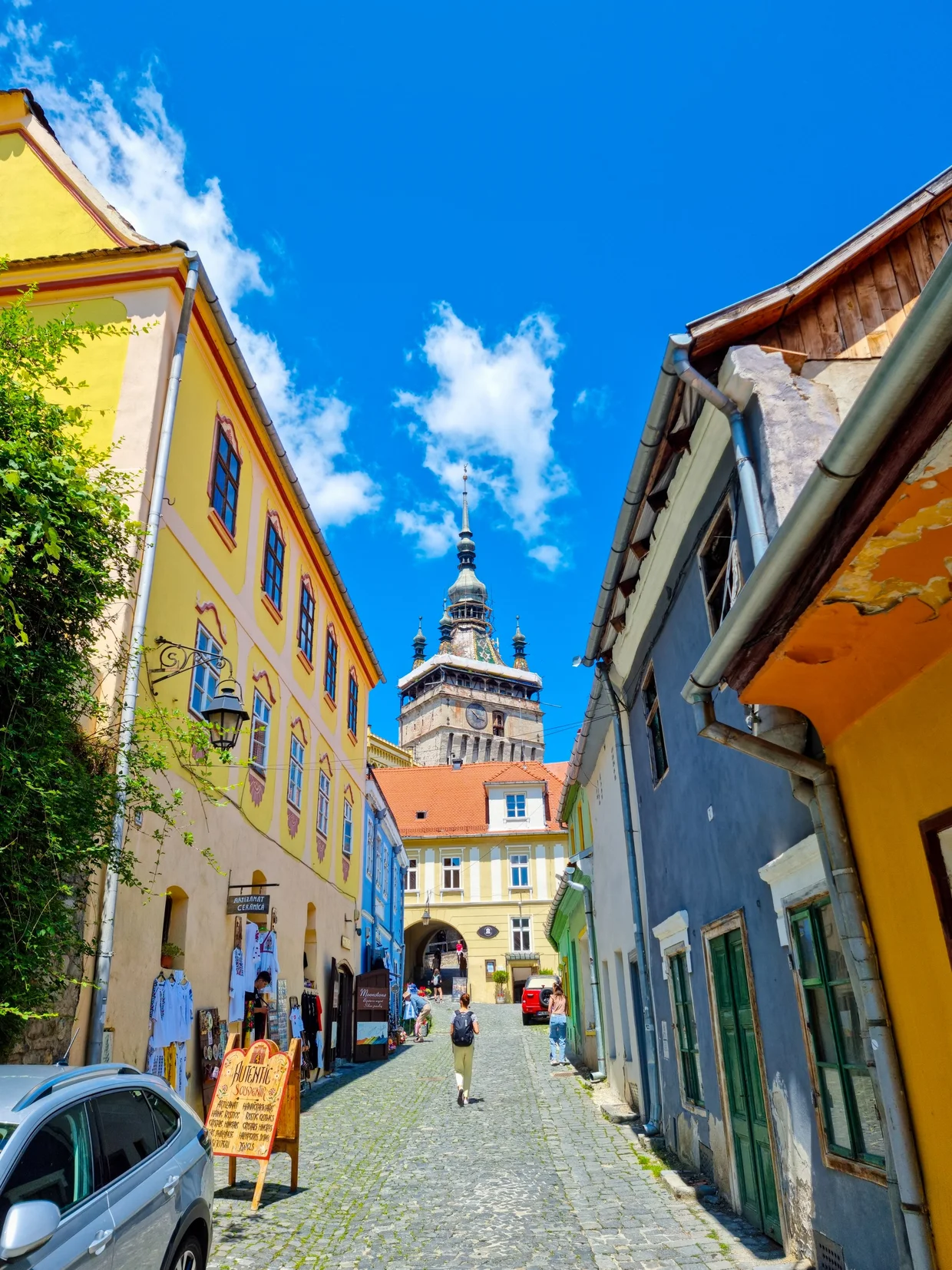 A colorful lane inside the Sighișoara citadel