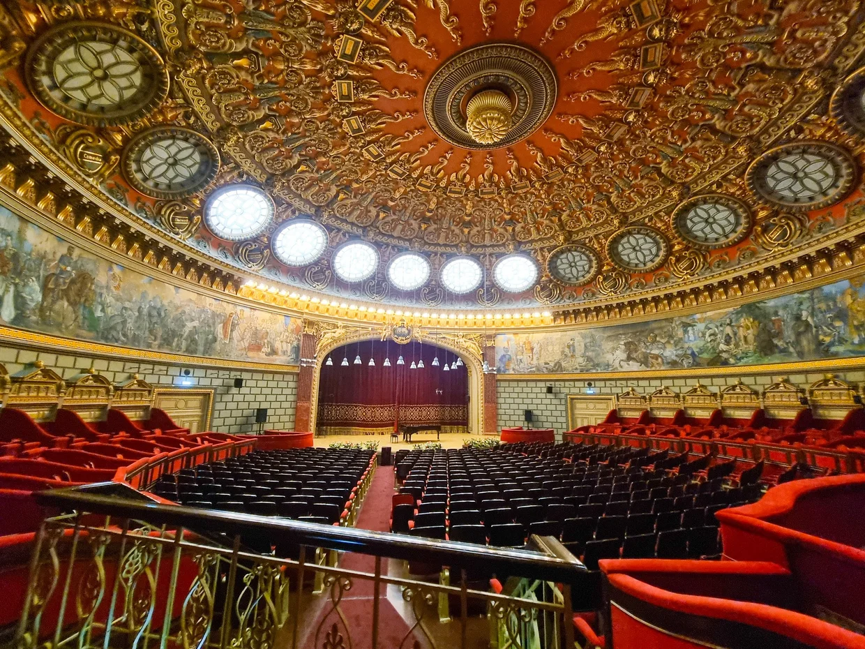 The concert hall looking very extra in the best way