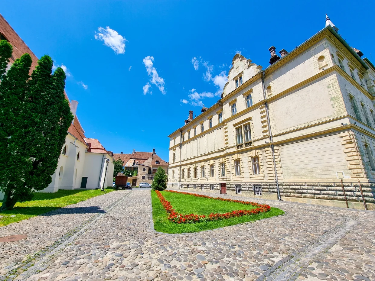 Courtyard and pale walls inside the citadel