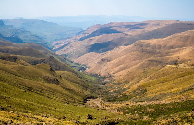 Mountain road landscape on the Sani Pass