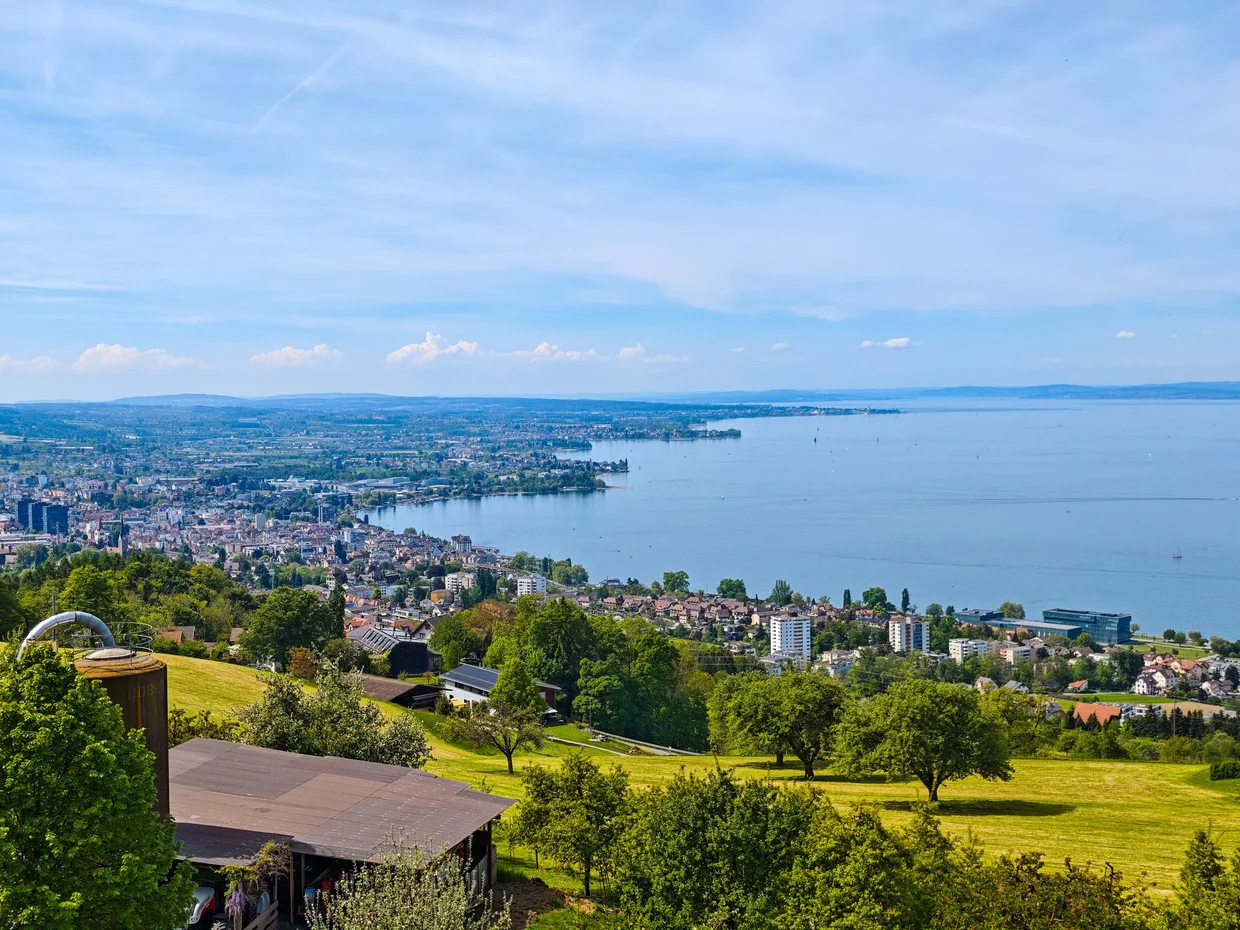 Lake Constance panorama from the Swiss Fünfländerblick viewpoint